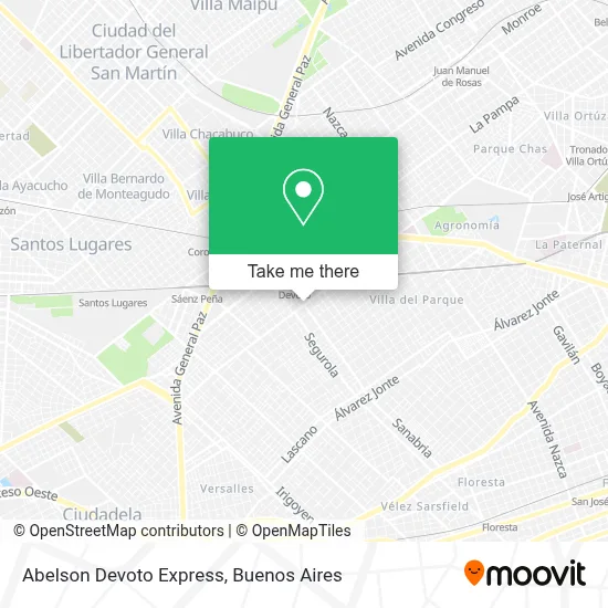 Abelson Devoto Express map