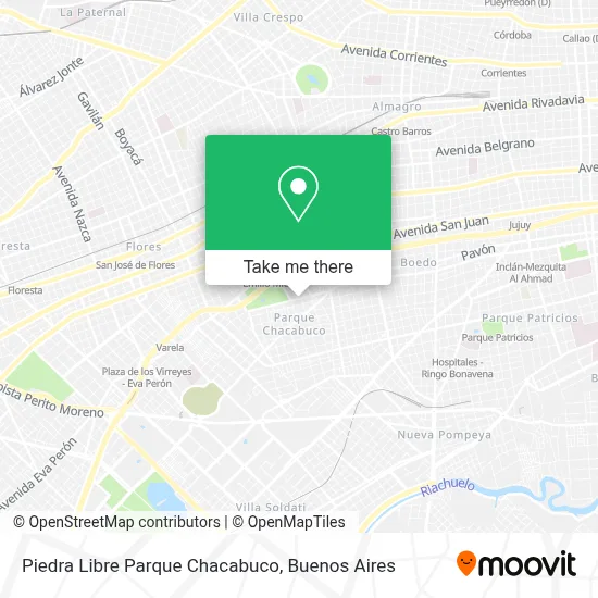 Piedra Libre Parque Chacabuco map