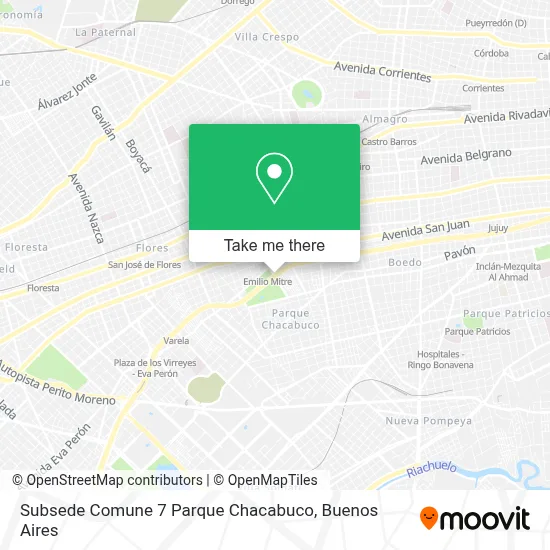 Subsede Comune 7 Parque Chacabuco map