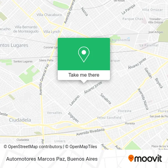 Automotores Marcos Paz map