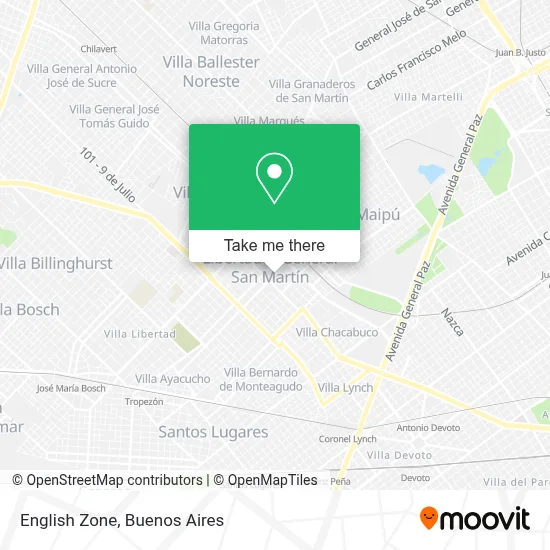 English Zone map