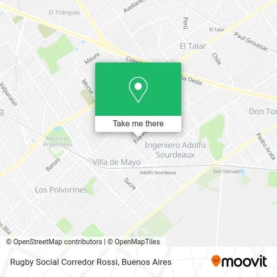 Rugby Social Corredor Rossi map
