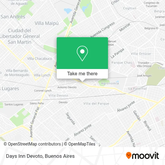 Days Inn Devoto map
