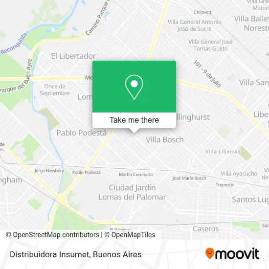 Distribuidora Insumet map
