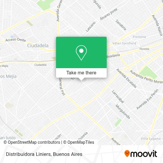 Distribuidora Liniers map