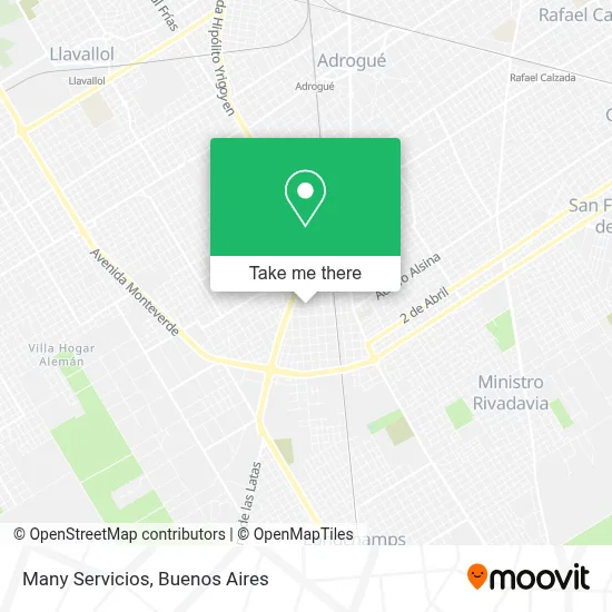 Many Servicios map