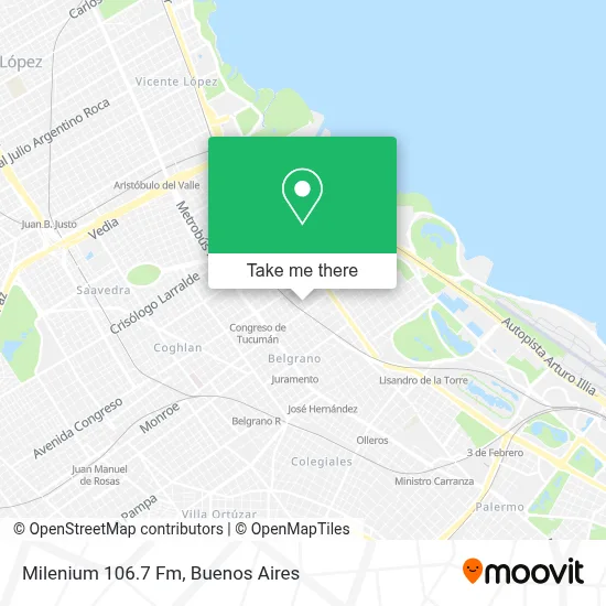 Milenium 106.7 Fm map
