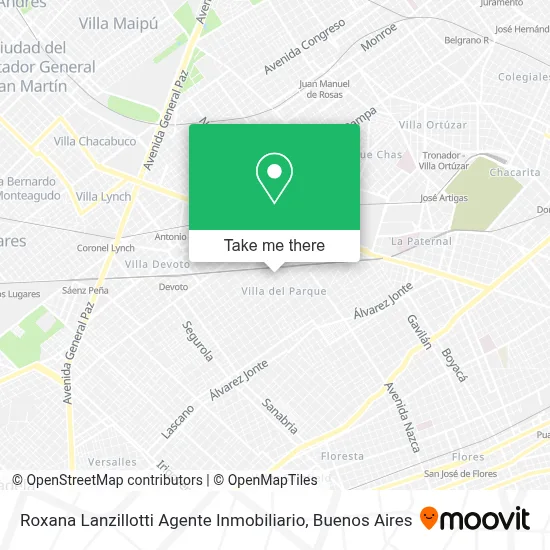 Roxana Lanzillotti Agente Inmobiliario map