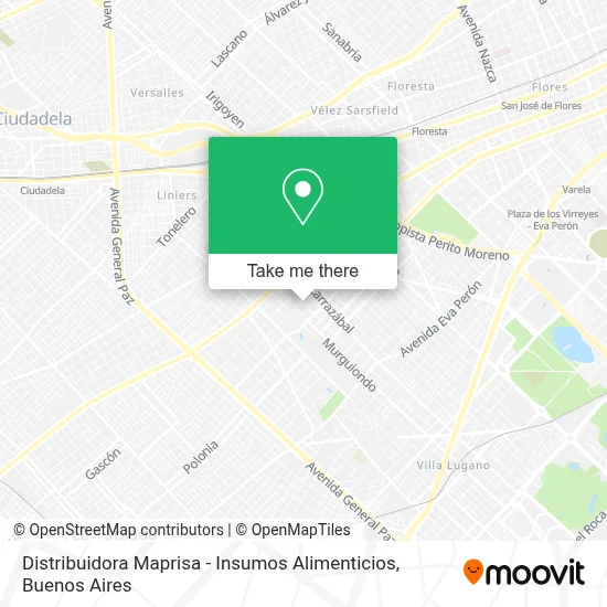 Distribuidora Maprisa - Insumos Alimenticios map