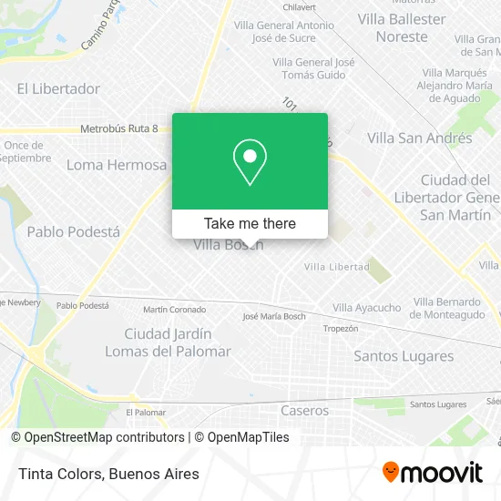 Tinta Colors map