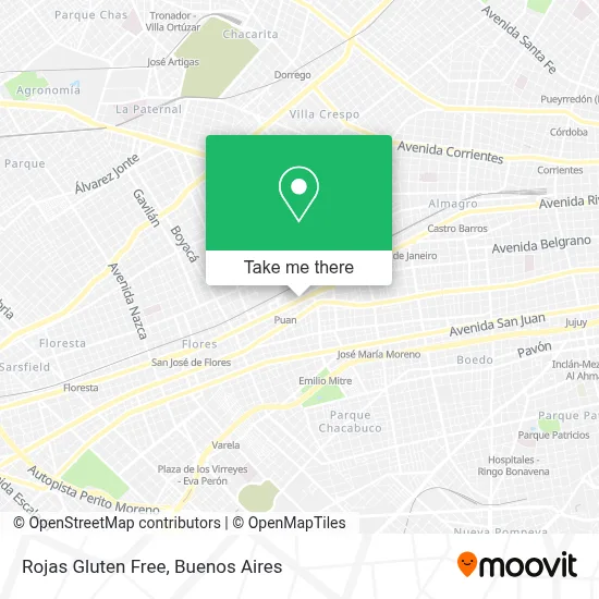Rojas Gluten Free map
