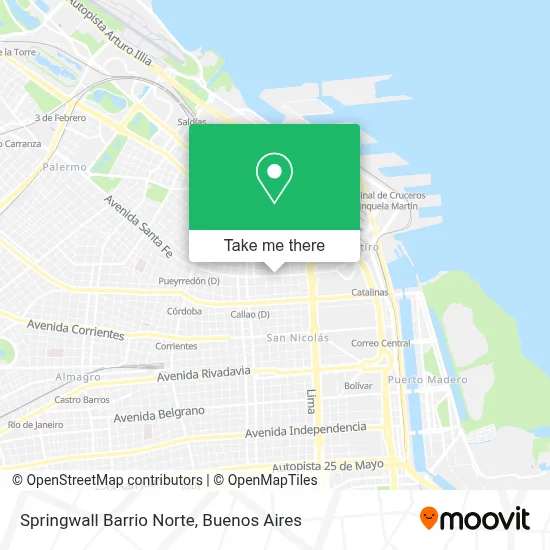 Springwall Barrio Norte map