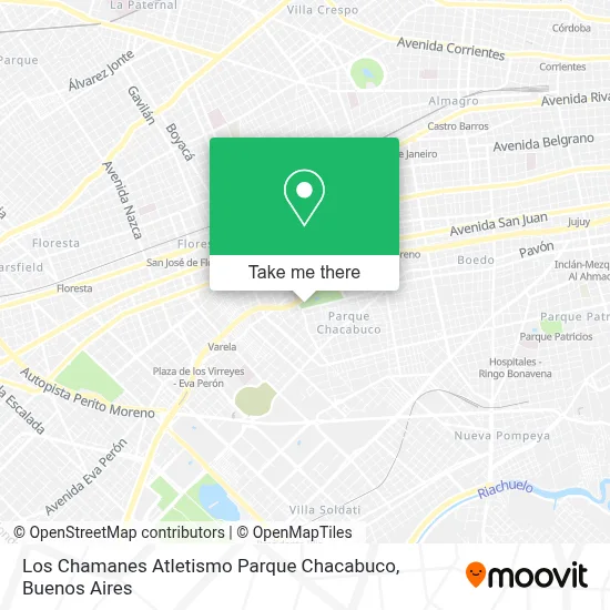 Los Chamanes Atletismo Parque Chacabuco map