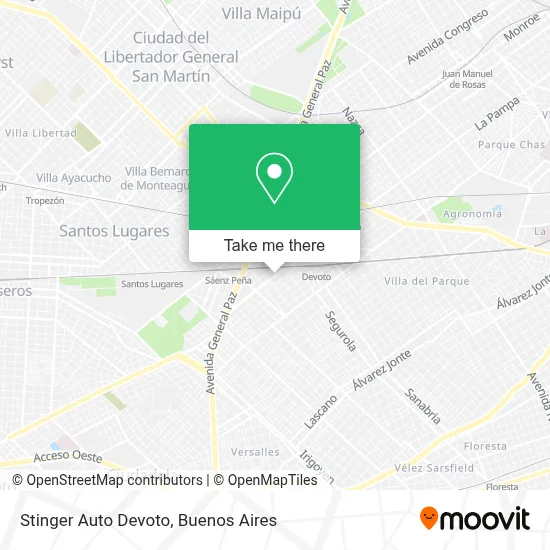 Stinger Auto Devoto map