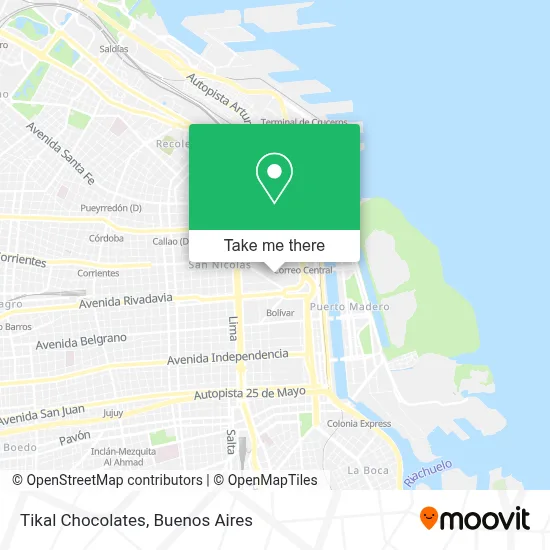 Tikal Chocolates map