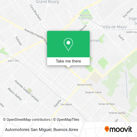 Automotores San Miguel map