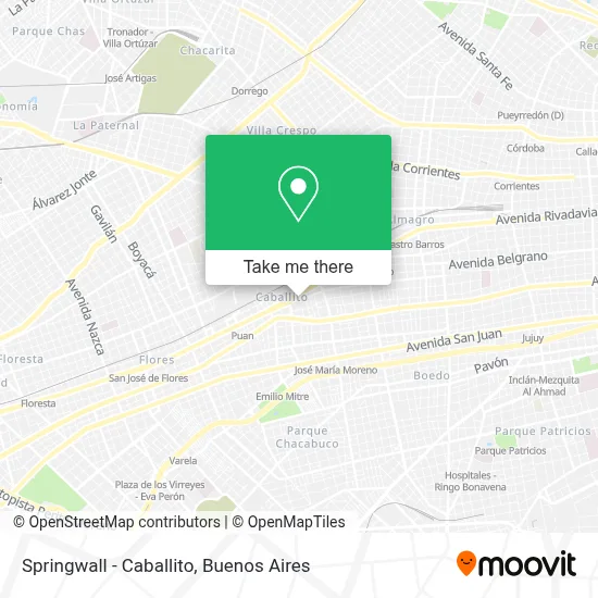 Springwall - Caballito map