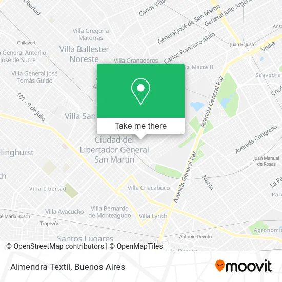 Almendra Textil map