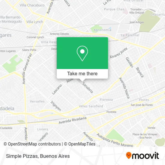 Simple Pizzas map
