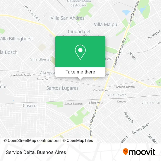 Service Delta map