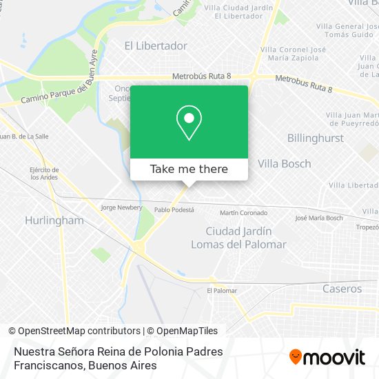 Nuestra Señora Reina de Polonia Padres Franciscanos map