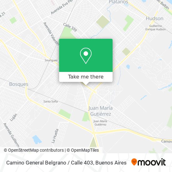 Camino General Belgrano / Calle 403 map