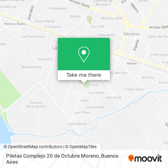 Piletas Complejo 20 de Octubre Moreno map