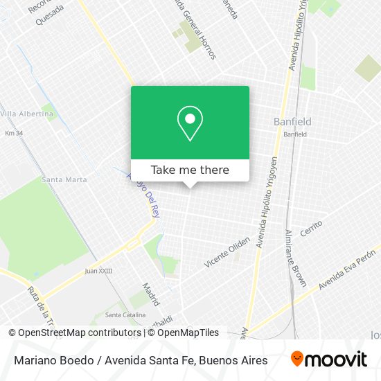 Mapa de Mariano Boedo / Avenida Santa Fe