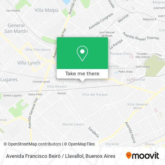 Mapa de Avenida Francisco Beiró / Llavallol