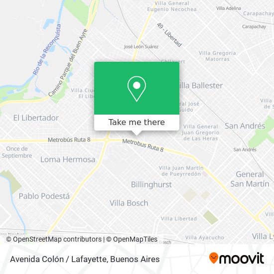 Avenida Colón / Lafayette map