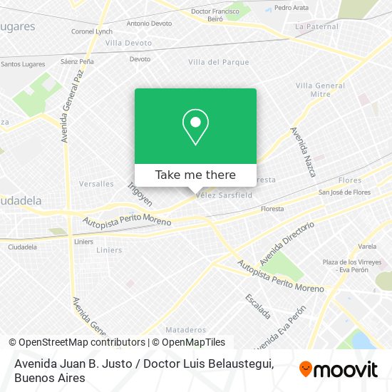 Avenida Juan B. Justo / Doctor Luis Belaustegui map