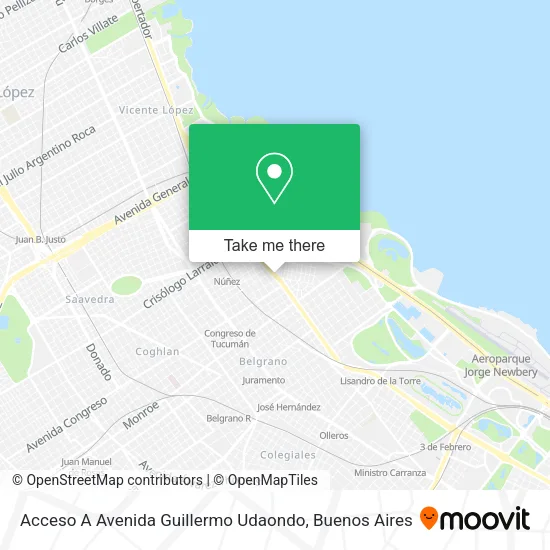Acceso A Avenida Guillermo Udaondo map