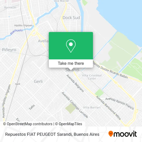 Mapa de Repuestos FIAT PEUGEOT Sarandi