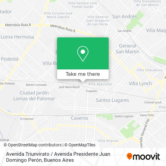 Mapa de Avenida Triunvirato / Avenida Presidente Juan Domingo Perón