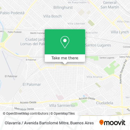Mapa de Olavarría / Avenida Bartolomé Mitre