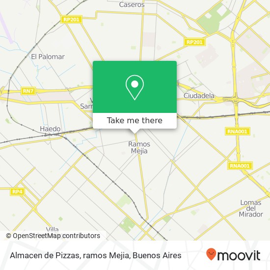 Almacen de Pizzas, ramos Mejia map