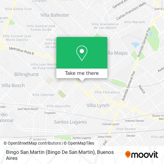 Bingo San Martín map