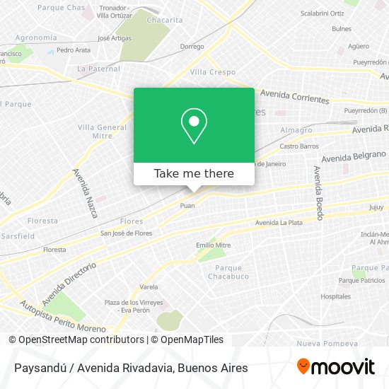 Mapa de Paysandú / Avenida Rivadavia