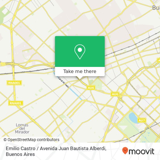 Emilio Castro / Avenida Juan Bautista Alberdi map
