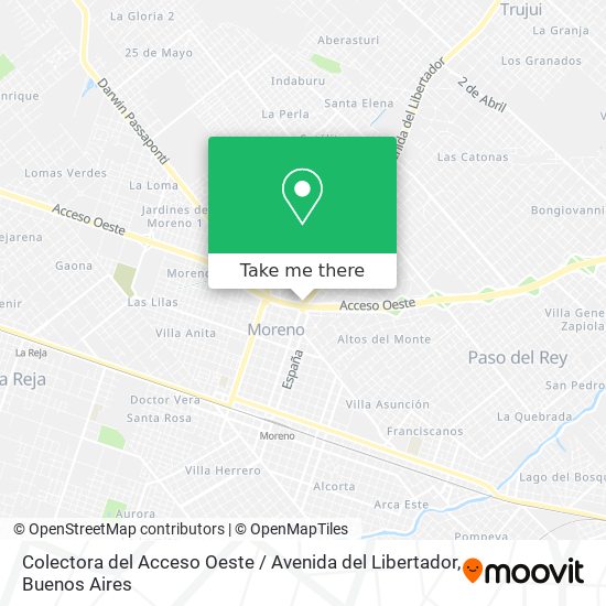 Mapa de Colectora del Acceso Oeste / Avenida del Libertador