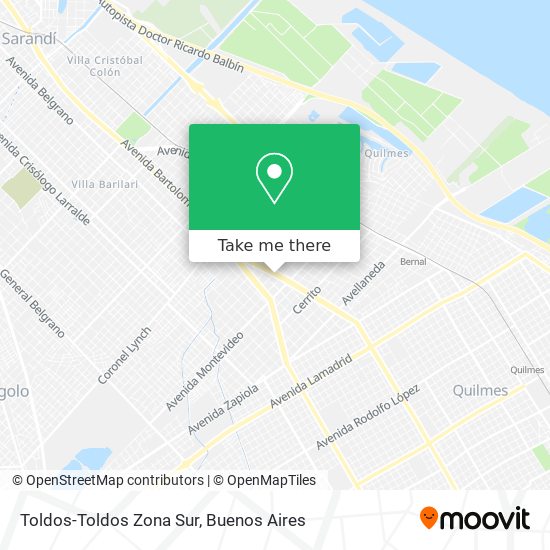 Toldos-Toldos Zona Sur map