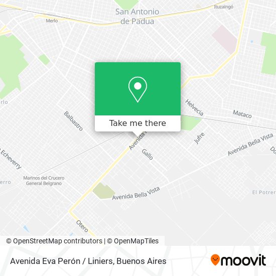 Avenida Eva Perón / Liniers map