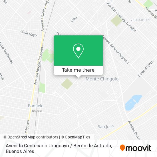 Avenida Centenario Uruguayo / Berón de Astrada map