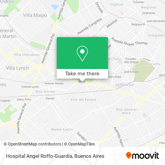 Mapa de Hospital Angel Roffo-Guardia