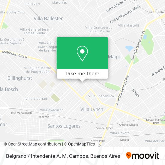 Belgrano / Intendente A. M. Campos map