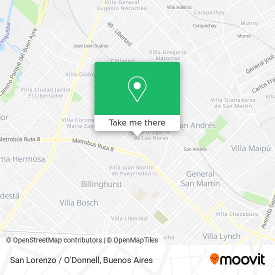 San Lorenzo / O'Donnell map