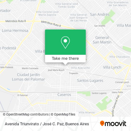 Avenida Triunvirato / José C. Paz map