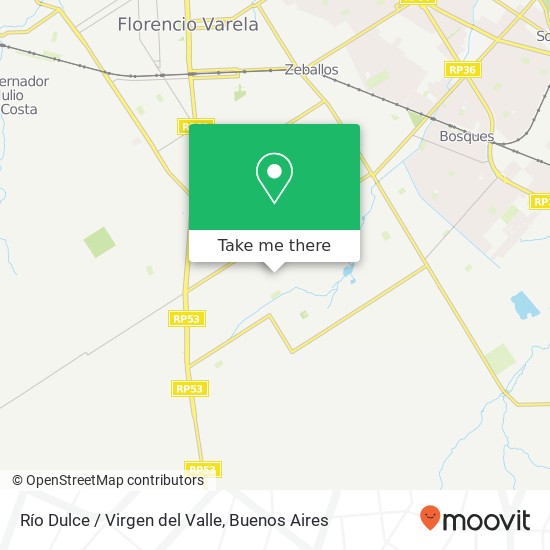 Mapa de Río Dulce / Virgen del Valle