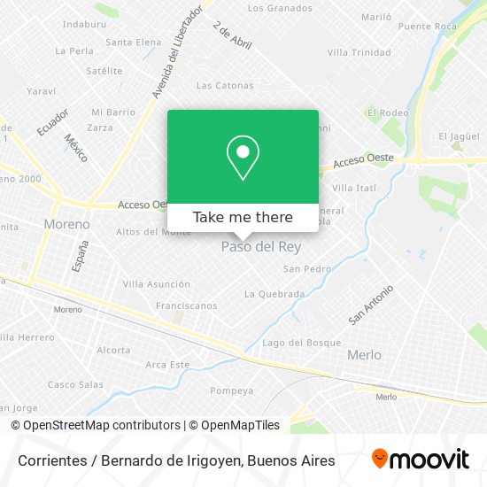 Corrientes / Bernardo de Irigoyen map