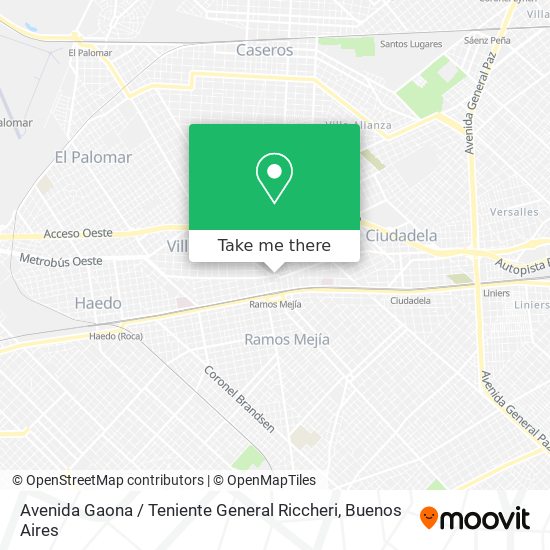 Mapa de Avenida Gaona / Teniente General Riccheri